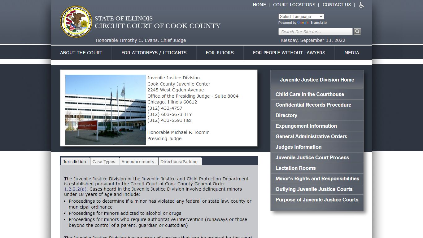 Juvenile Justice - Circuit Court of Cook County